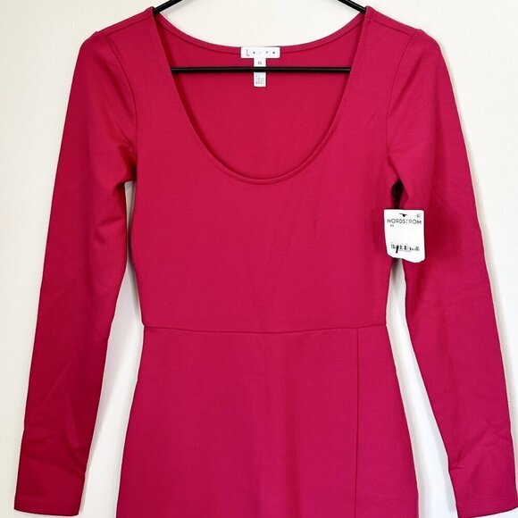 NWT Leith Pink Long Sleeve Slit Midi Sweater Dress - Size: Extra Small - Picture 3 of 6